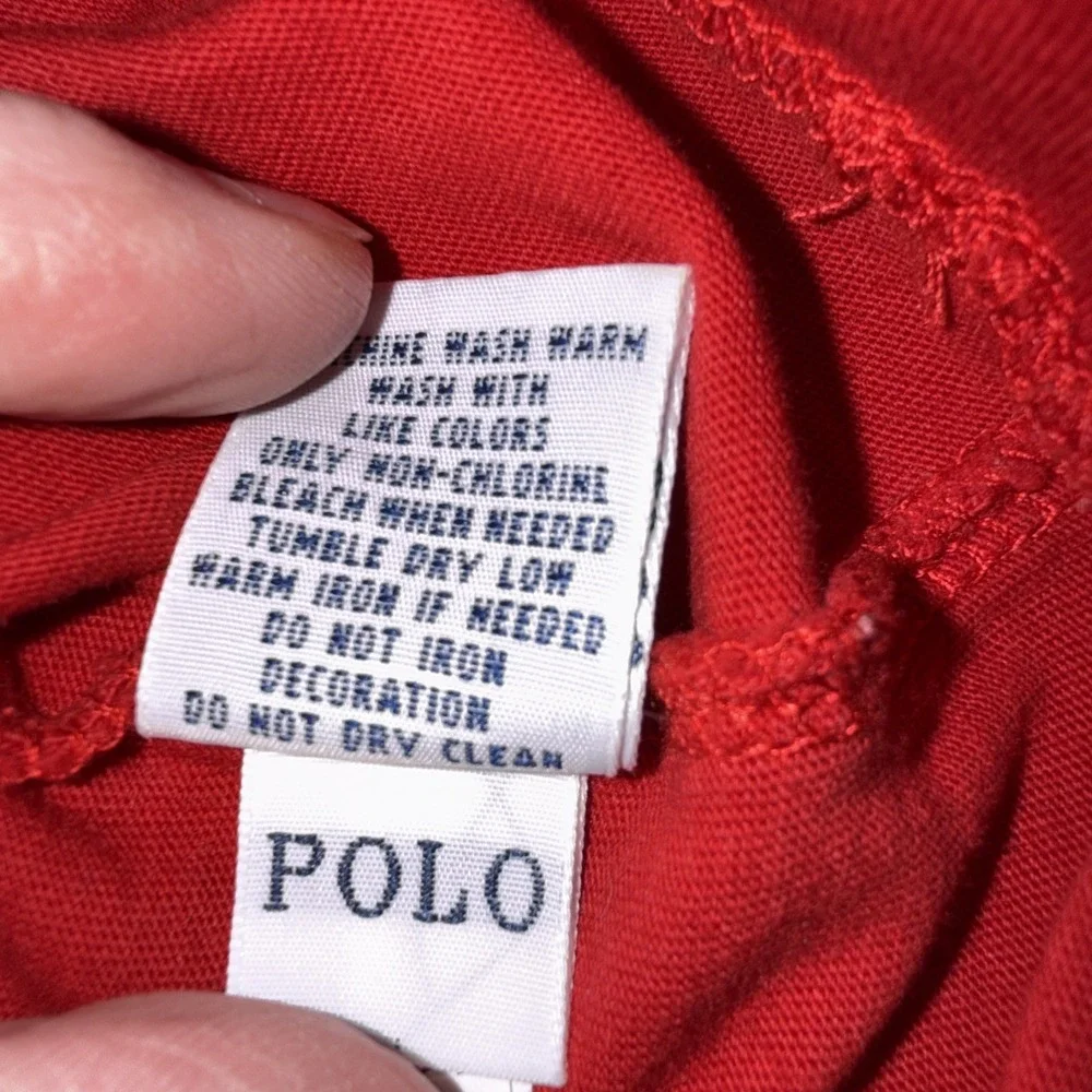Polo Ralph Lauren Classic‎ Fit Soft Cotton Crewneck Long Sleeve Shirt Red Sz Med